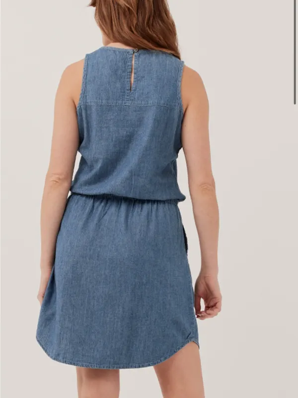 Pact Women's Denim Chambray Tank Dress small - Image 3