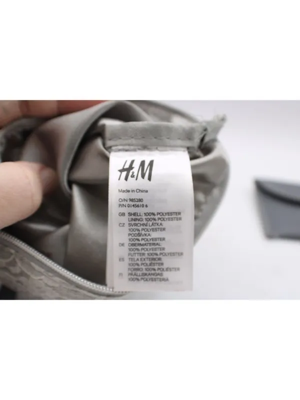 H&M Gray Lace Cosmetic Pouch & Small Faux Leather Set Jewelry Makeup Travel Vtg - Image 5