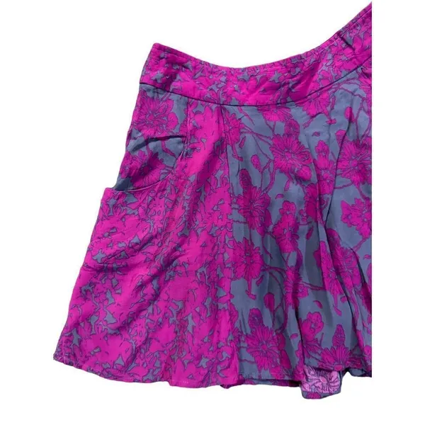 Free People Sheila‎ Vivid Purple & Gray Floral Culotte Shorts sz 2 boho - Image 5