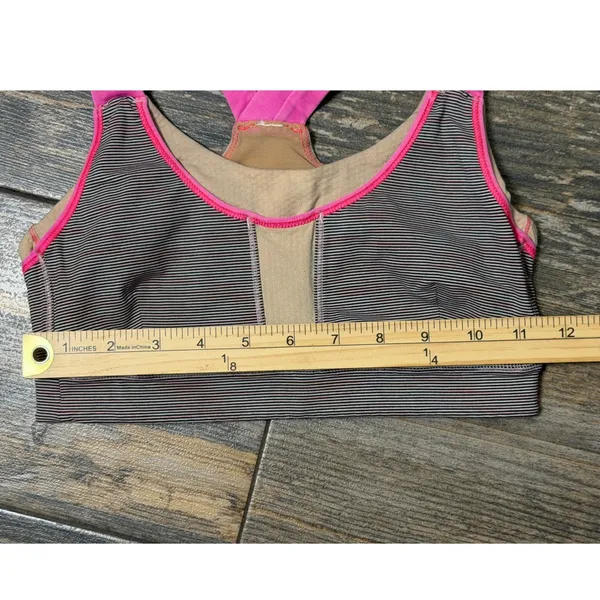 Lululemon Run Stuff Your Bra Striped Racerback Sports Neon Pink Size 4 Gym‎ Yoga - Image 4