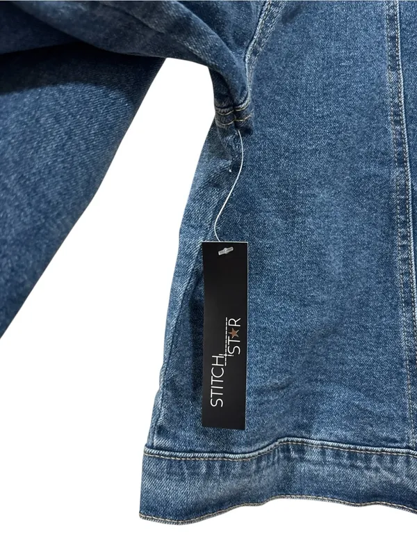 NWT Denim Blue Jean Cropped Jacket by Stitch Star Size XL Womens - Image 7
