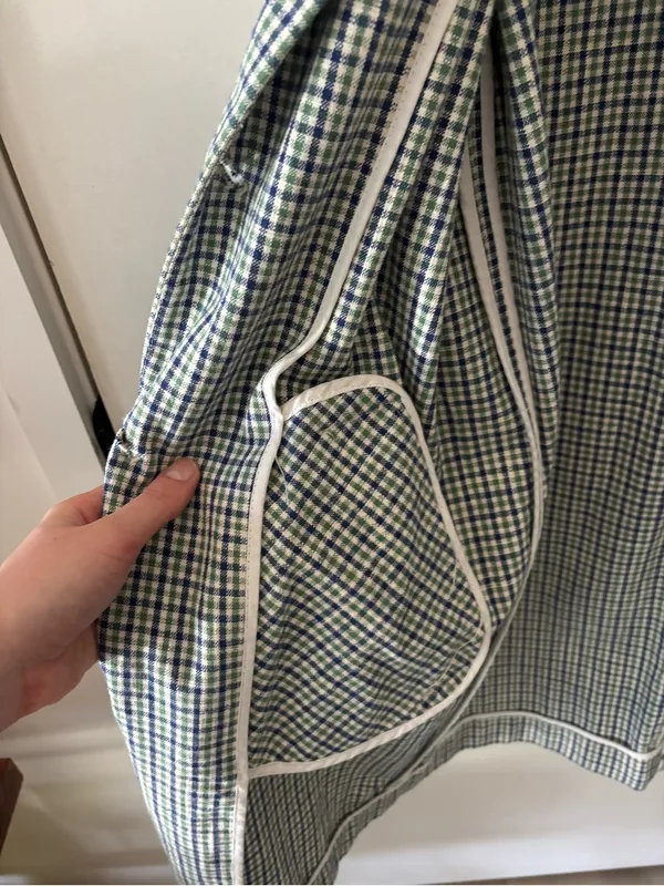Zara Green Plaid Bow Cuff Coat Sz S Preppy Like New - Image 11
