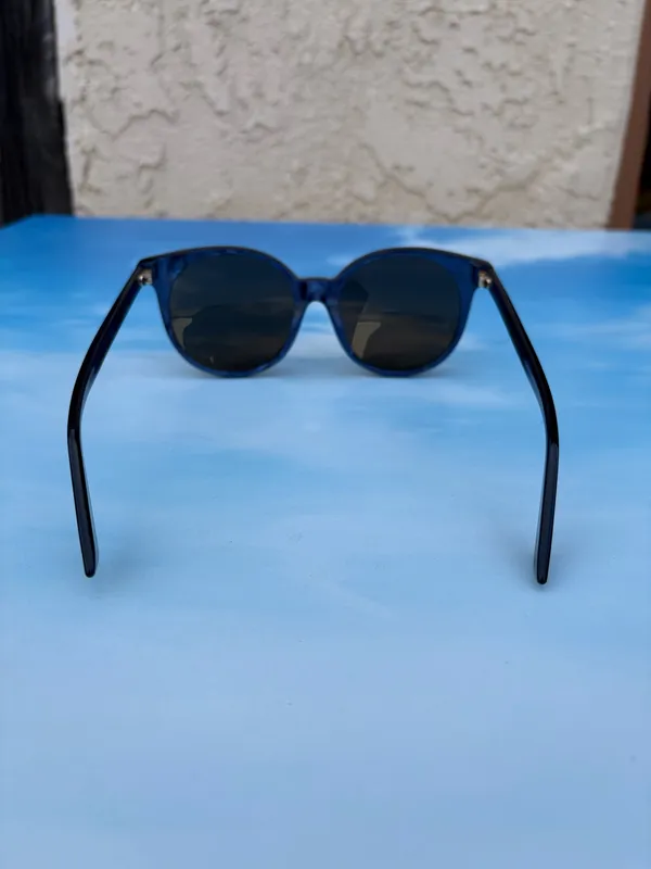 Gucci GG0091SA 004 urban round blue tortoiseshell acetate frame sunglasses brown lenses - Image 9