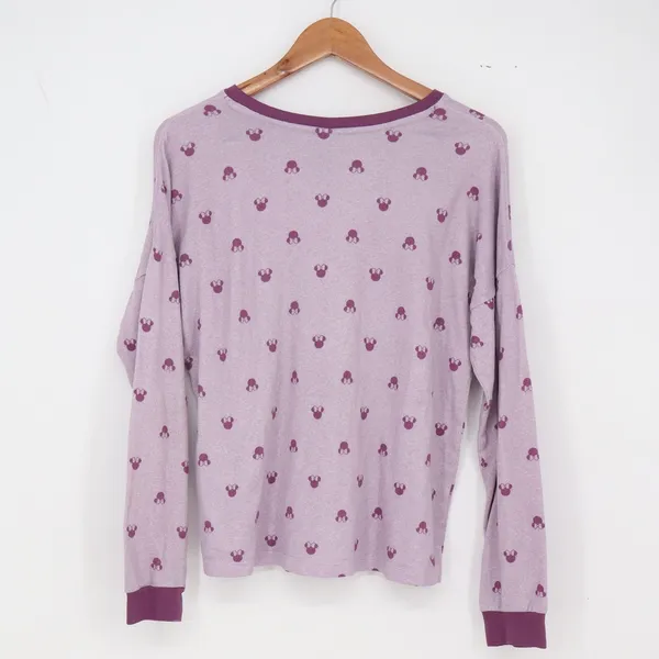 Disney Pajama Set Women Small Minnie Mouse Purple Long Sleeve Jogger Excellent - Image 4