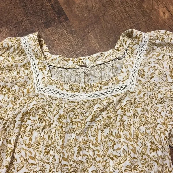 FREE PEOPLE Talk About It Tunic Floral Mini Dress small - Image 9