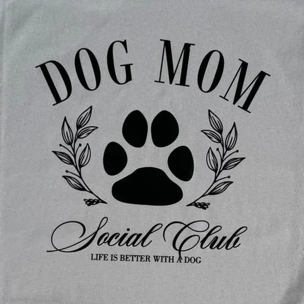 Gildan Dog Mom Social Club X-Large Women’s Ice Gray T-Shirt Short Sleeve - Image 3