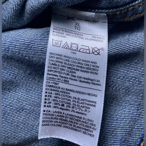 GAP Women's Icon Denim Trucker Jacket Medium Indigo Wash Stretch Size XL - Image 6