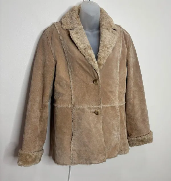 Giacca Vintage Penny Lane Genuine Leather Hippy Coat Tan brown medium jacket - Image 2