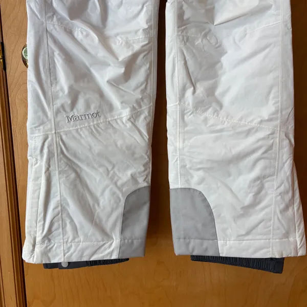 Marmot Snow Pants Women Large White Insulated Ski Snowboard A75890 - Image 2