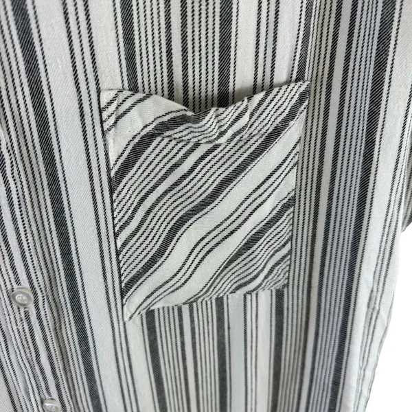 Anthropologie‎ WAYF Striped Lightweight Sleeveless Collared Rayon Button Up Sz L - Image 3