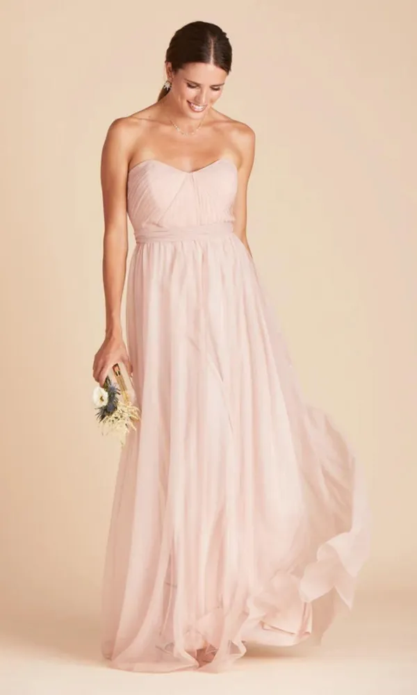 Birdy Grey NWT Christina Convertible Vintage Blush Pink Tulle Maxi Dress - Image 2