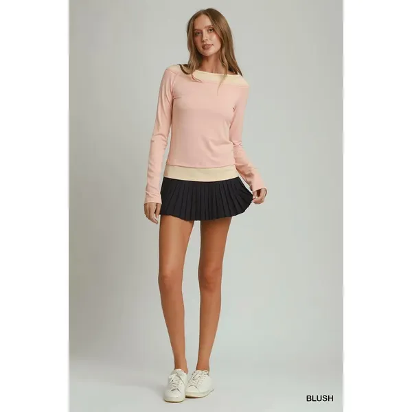 Umgee Layered Twofer Long Sleeve Top - Large - Image 5