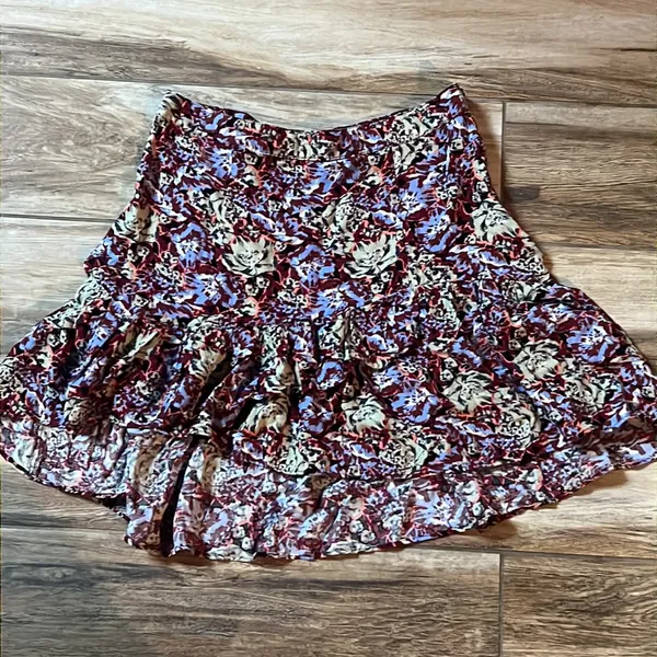 Free people purple floral ruffled mini skirt - Image 3