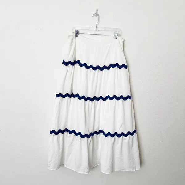 [PrettyGarden] White Blue Matching Set Crop Tank Maxi Skirt Summer NWOT Size XXL - Image 6