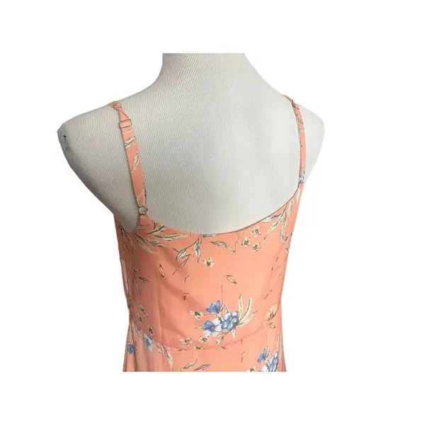 Womens Ali & Jay Peach Flower Frolicking Printed Sleeveless Button Dress - Sz M - Image 4