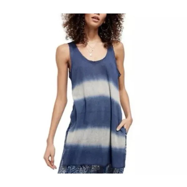 Free People We The Free Women's Joni Maxi Cotton Sleeveless T-Shirt Tank Top Navy Size XS - Image 2