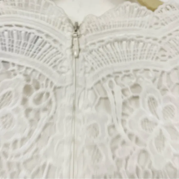 Lulus White Lace Short Sleeve Fit & Flare Mini Dress Womens S Bridal Formal - Image 12