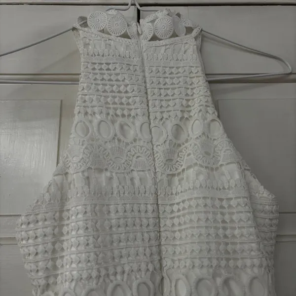 Two Sisters‎ The Label Rivers Dress Size 2 White Lace Illusion Midi Dress Bridal - Image 12