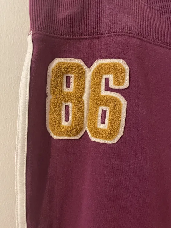Victoria's Secret PINK Boyfriend Wide Leg Sweatpants w 86 Patch Size Large - Image 4
