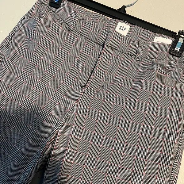 GAP Gray Signature Skinny Ankle Pants Checkered Red and Black SZ 6 High-Rise - Image 5