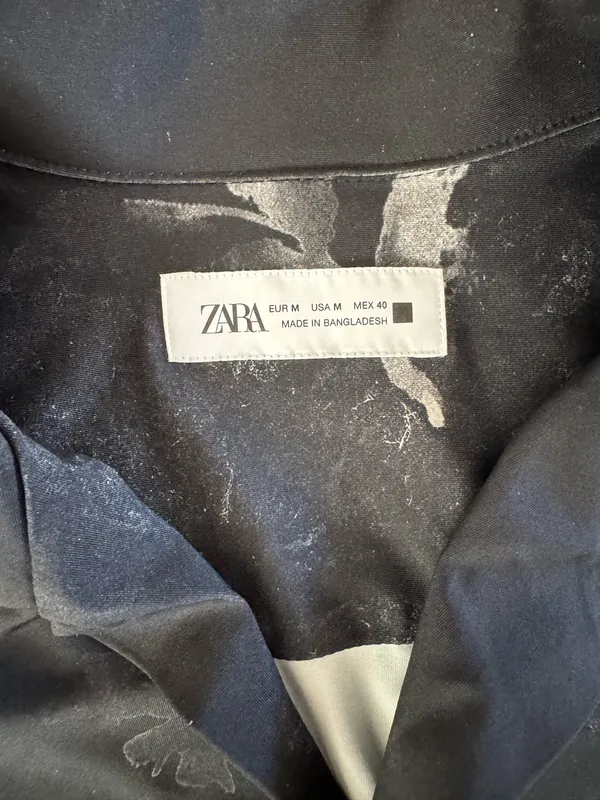 Men’s zara black floral shirt - Image 3