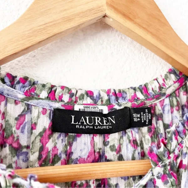 Lauren Ralph Lauren Floral Crinkled Cotton Dress in Multicolor - Image 4