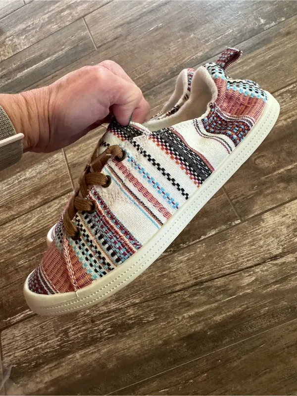Funky Monkey southwestern striped patterned slip on sneakers women’s size 9 - Image 3