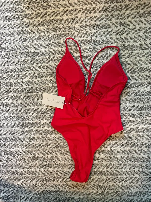 Red One Piece Swimsuit - Image 2
