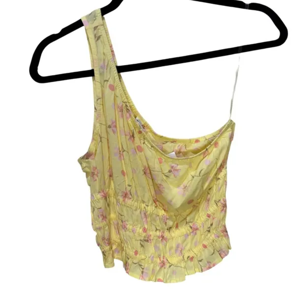 bp Floral One Shoulder Crop Top - Yellow Lemonade Size S - Image 2