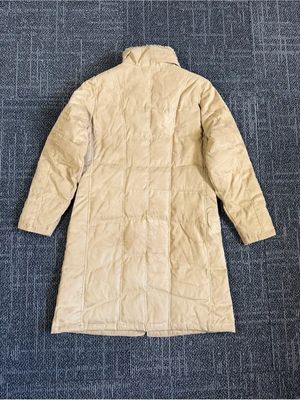 Vintage L.L. Bean Women's Medium Goose Down Puffer Coat Tan Parka - Image 6
