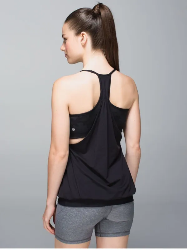 Lululemon No Limits Tank Black / Savasana Camo 20cm New Black in size 6 - Image 2