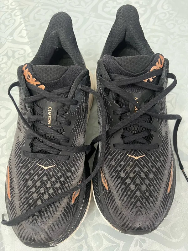 Hoka Clifton Men’s Running Shoes - Black with Copper Accents - Image 3