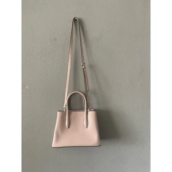 Kate Spade Eva Small Leather Satchel Crossbody Bag Purse Warm‎ Beige/Blush - Image 2
