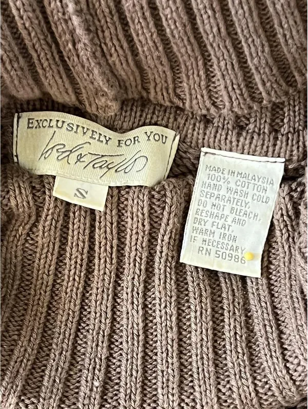 Vintage 90s Lord & Taylor Luxury Cable Knit Turtleneck Sweater Dress size small - Image 7
