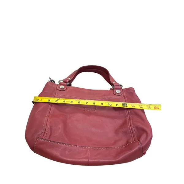 Fossil Vintage Womans Red Leather Handbag Clutch With Dual Handles SKU8148 - Image 8