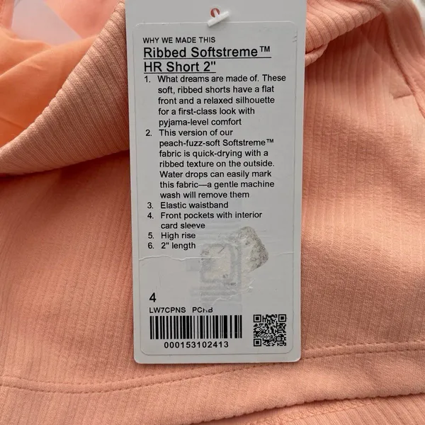 Lululemon Ribbed Softstreme High-Rise Short 2" Peach Bellini Size 4 - Image 11