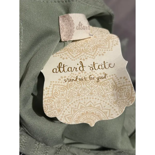 Altar'd State Frankie Sage Textured Babydoll‎ Mini Dress Puff Sleeve - Image 7