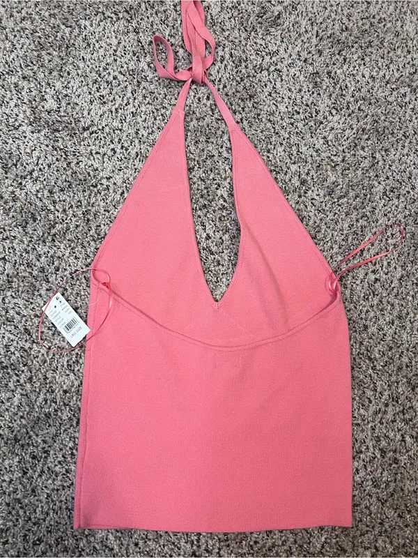 New pacsun Pink halter crop top #croptop size large Coral - Image 4