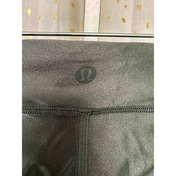 Lululemon Women's Forest Green Satin Shine Satiny Sheen High-Rise Biker Shorts 2 - Image 5