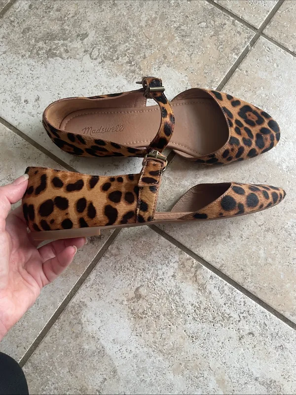 Madewell The Alina Mary-Jane Flat in Leopard Calf Hair - Image 9