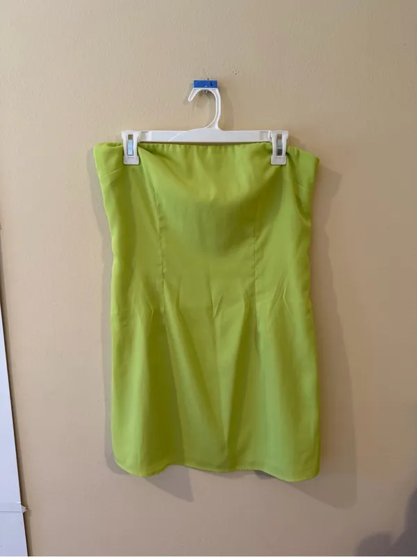 Forever 21 Neon Lime Strapless Mini Swim Cover-Up - Image 3