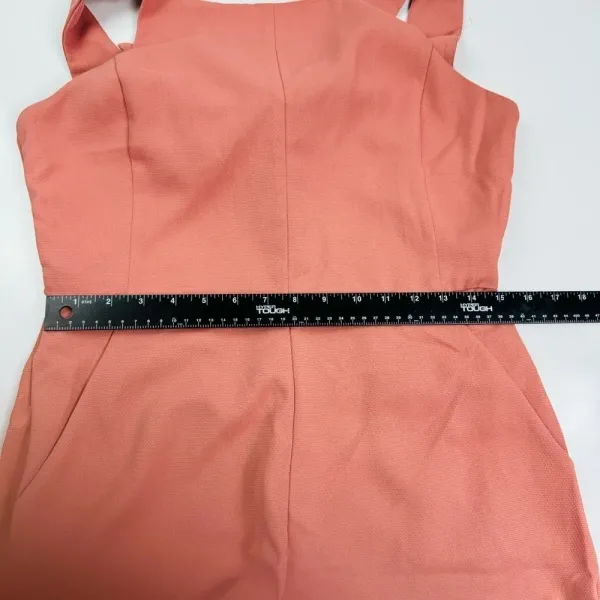 Shinestar Salmon Coral Wide Leg Tie Back‎ Pant Jumpsuit Crop Romper Large - Image 10