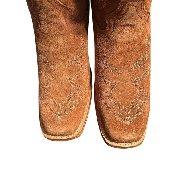 Corral Tan Suede Square Toe Leather Boots(Size 7.5) - Image 5