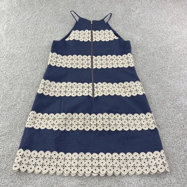 Lilly Pulitzer Navy Gold Eyelet Halter Dress Style‎ 11561 Size 6 Party Formal - Image 10