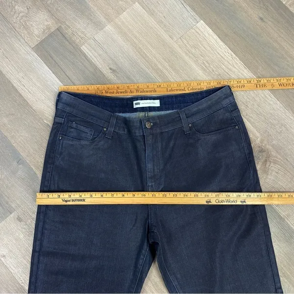 Levi's Jeans Womens 16 Mid Rise Skinny Bootcut Oil Rubbed Blue 33x 32‎ Western - Image 12