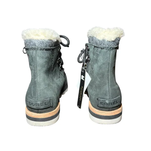 NWT Sorel Women's Winter Boots Grey Wool‎ Waterproof Insulated Cozy Snow Size 6 - Image 3