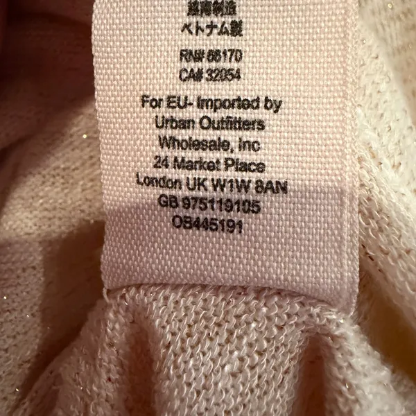 Free People Palmer‎ Shimmer Striped Knit Top Women's Large Ivory Gold Boho Y2K - Image 13