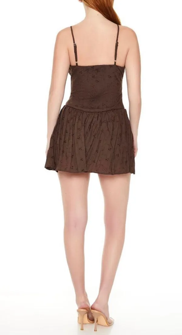 Forever 21 Brown Eyelet Bustier Corset Mini Dress - Image 5