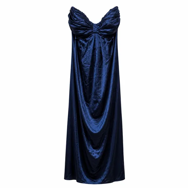 NEW Lulus Memorable Entrance Dark Blue Strapless Satin Empire Style Maxi Dress - Image 4