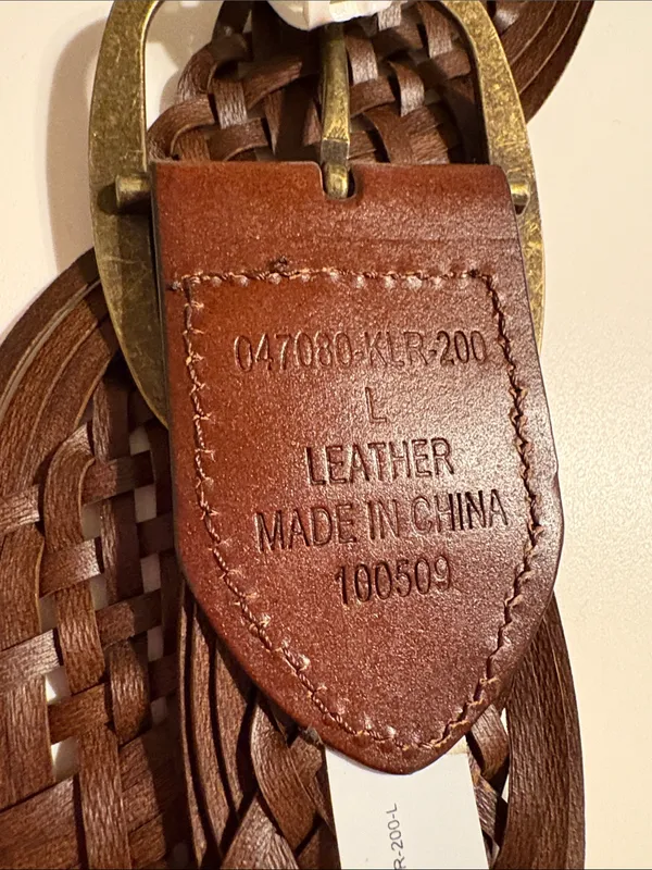 SONOMA womens Braided Leather Belt in Dark Brown with Brass Buckle nwt Sz Large - Image 3
